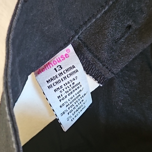 Dollhouse Black White Strip Stretchy Jean Pants Sz. 13 - Picture 5 of 7